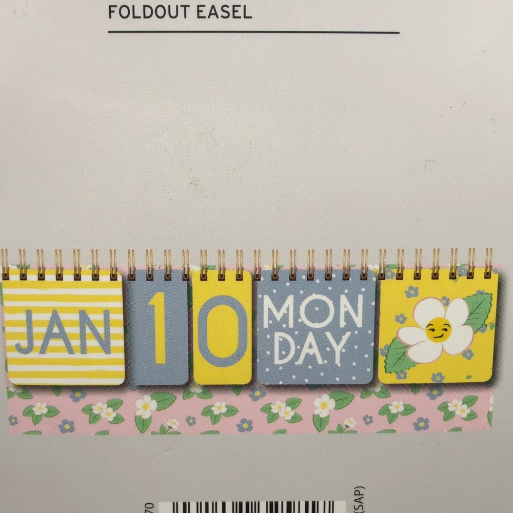 Flip Calendar Desktop Yellow and Blue NWT